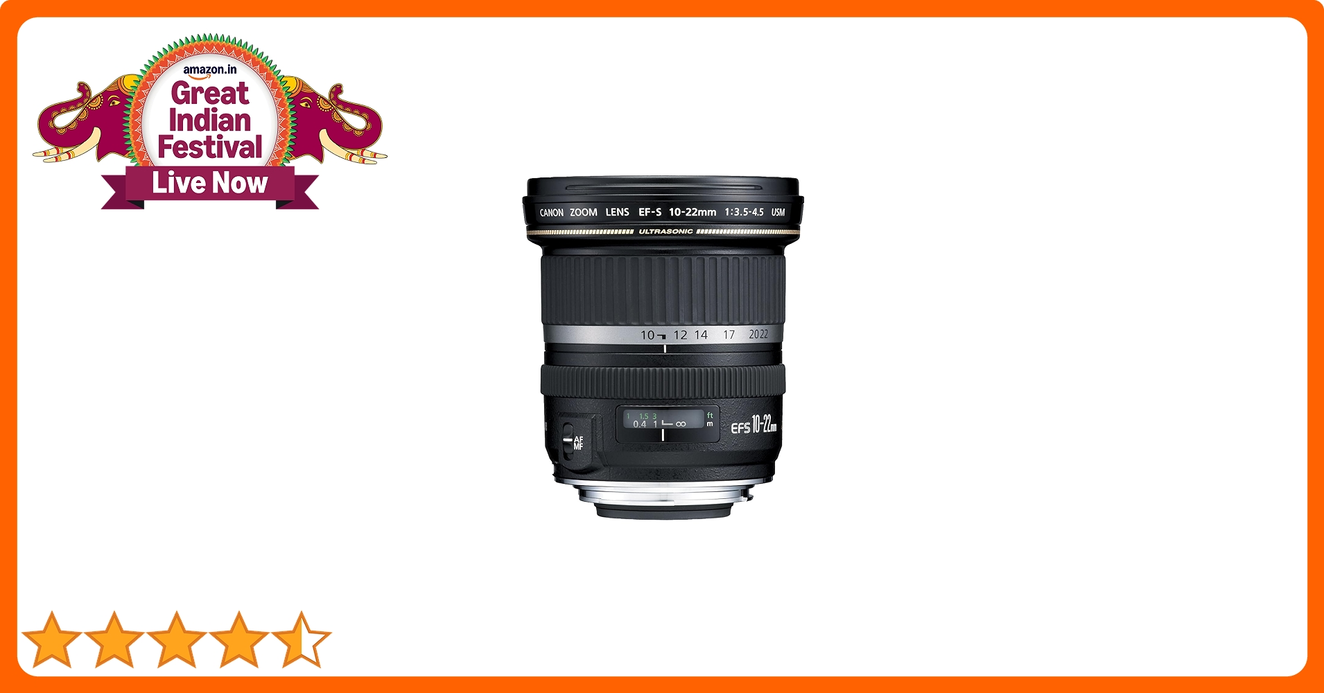 Canon EF-S 10-22mm f/3.5-4.5 USM SLR Lens for EOS Digital